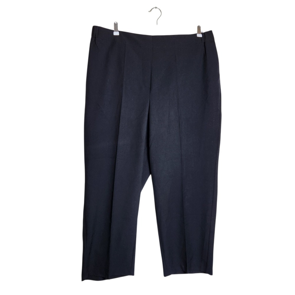 Lane Bryant The Perfect Drape Straight Ankle Pants Black Mid Rise 22